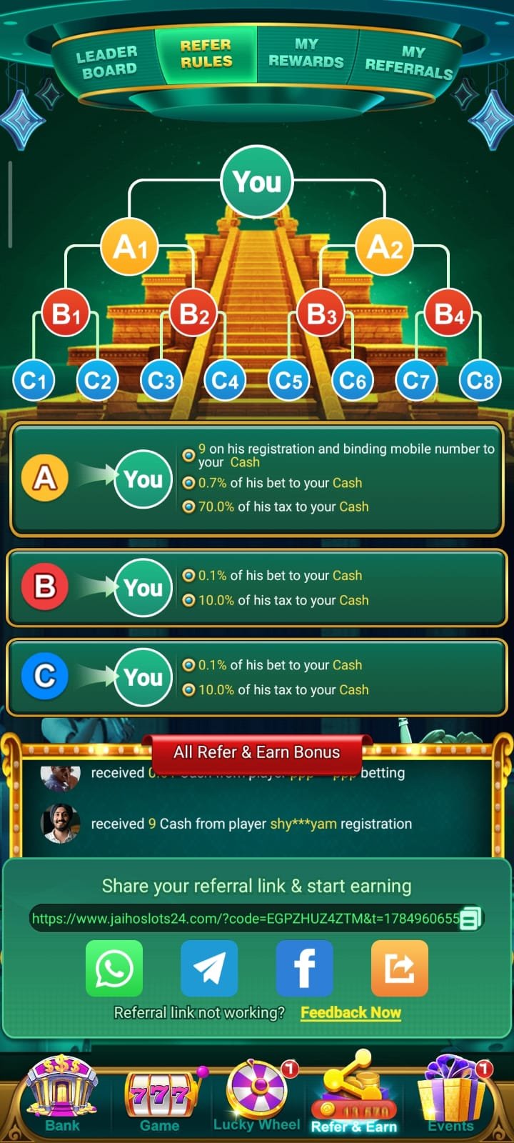 How TO Refer And Earn In Yono Rummy All Game
